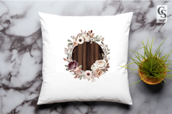 Rustic Floral Wooden Frame Clipart Sublimation PNG Product Image 3