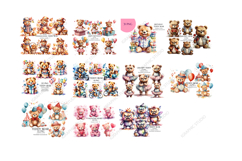 Teddy Bear Mega Bundle, Animals Clipart, Woodland Animal Png Product Image 2