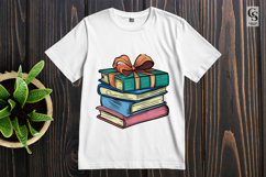 Stacked Books With Ribbon Bow clipart sublimation png Product Image 2