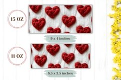 Embroidery Love Mug Design, Red Love Hearts Mug Template Product Image 2