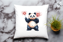 Patriotic Panda Clipart PNG Product Image 2