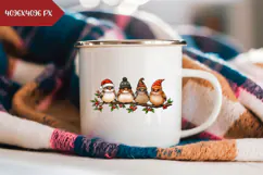 Cartoon Christmas Bird Illustration, Cute Winter Birds PNG Product Image 2