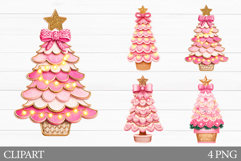 Crochet Christmas Tree Clipart. Christmas Tree Sublimation Product Image 1