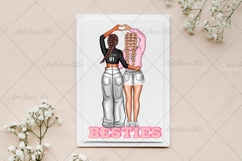 Best friends clipart, Soul sisters clipart, Besties clipart Product Image 3