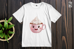 Cute Pink Hot Chocolate Mug Clipart Sublimation PNG Product Image 2