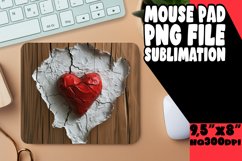 Valentine's Day Delight Sublimation Heart Mouse Pad Product Image 1