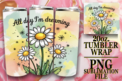 Radiant Thoughts 20oz tumbler wrap, Flowers Quote Product Image 1