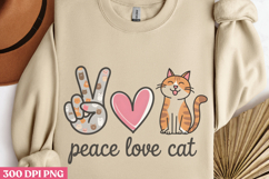 Peace Love Cat PNG, Cat Mom Sublimation PNG Product Image 3