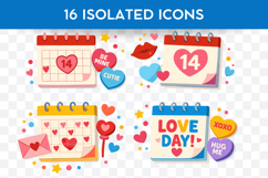 Valentine's Day Calendar Bundle SVG | Separate Icons Product Image 1