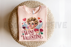 Retro Cupid Valentine Blowing Bubble Sublimation PNG Product Image 2