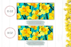 Narcissus Mug Template, Blue Coffee Mug Sublimation PNG Product Image 2