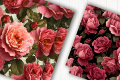 Red Rose Vintage Digital Paper Product Image 2