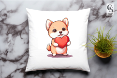 Cute Kawaii Puppy Heart Clipart Sublimation PNG Product Image 3