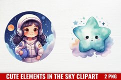 Cute Elements In The Sky And Space Clipart Product Image 1