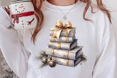 Cute Silver Christmas Watercolor Clipart, Christmas SVG Product Image 2