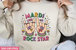 MARDI LIKE A ROCK STAR PNG, Mardi Gras Sublimation PNG Product Image 3