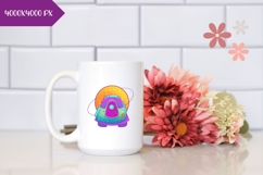 Hand Drawn Cosmic Illustration, Colorful Space Station PNG Product Image 2
