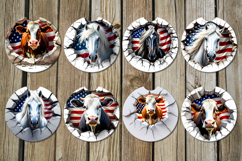 Horse &amp; wall | style Car coaster &amp; key chain sublimation Product Image 2