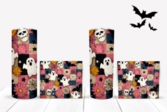 Skull Tumbler Wrap, Cartoon Halloween Ghost Tumbler Design Product Image 2