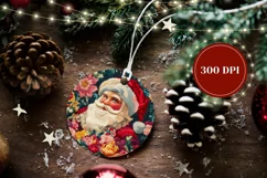 Knitted Santa Claus Ornament PNG, Merry Christmas Ornament Product Image 2