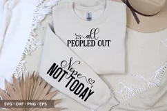 All peopled out Nope Not Today SVG T-Shirt Design Product Image 2
