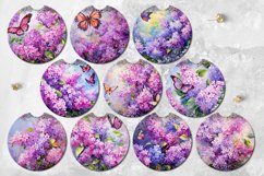 Lilac bush | 10 Car coaster &amp; key chain sublimation Designs Product Image 2