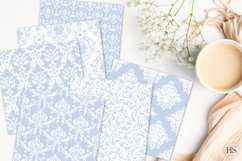 30 Blue Damask Pattern Digital Paper, Pastel Background Product Image 2