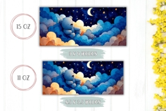 Watercolor Night Sky Mug Wrap, Moon Mug Template Product Image 2