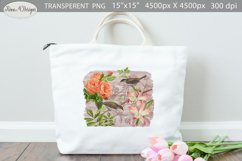 Vintage Floral Sublimation | Flowers and Bird Sublimation Product Image 2