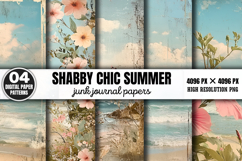 Shabby Chic Summer Junk Journal Paper PNG Product Image 1