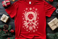 Gothic Christmas Deer Antlers SVG Vintage Holiday Design PNG Product Image 3