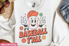 It's baseball y'all PNG,Retro Baseball Png Product Image 1