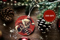Spooky Santa Ornament PNG, Santa Claus Ornament Design Product Image 2