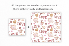 Love Tea Time Seamless Pattern, Valentines Digital Paper Product Image 2