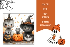 Watercolor Halloween Square Coasters, Mushrooms Coaster Product Image 2