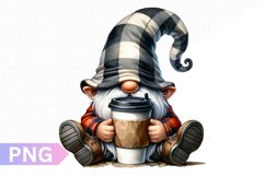 Coffee Gnome Sublimation, Gnome Clipart PNG Product Image 1
