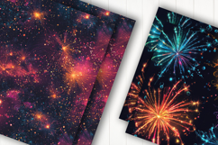 Purple Fireworks Festival Digital Paper Product Image 2