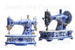 Blue Toile, Ephemera, PNG, Clipart, Junk Journal, flowers Product Image 2