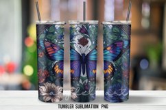 Butterflies Stained Glass Tumbler Wrap Sublimation PNG Product Image 2