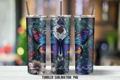 Butterflies Stained Glass Tumbler Wrap Sublimation PNG Product Image 2