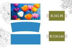 Art Tulips Tumbler Wrap Design, Blue 40 Oz Tumbler PNG Product Image 2