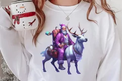 Christmas Purple Santa Claus Sublimation, Christmas PNG Product Image 2