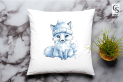Cute Winter Fox With Hat Clipart Sublimation PNG Product Image 2