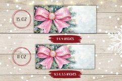 Watercolor Christmas Mug Wrap, Cozy Christmas Ribbon Mug Product Image 2