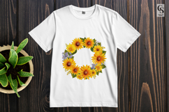 Sunflower Floral Wreath Frame Clipart Sublimation PNG Product Image 2