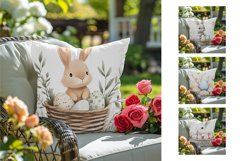 Floral Easter Pillowcase Sublimation, Easter Bunny Pillow Product Image 2