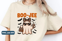 Boo Jee Leopard Print Ghost Halloween Sublimation png design Product Image 1