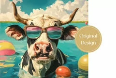 Funny Cow Tumbler Sublimation, Cow in Sunglasses Tumbler Product Image 2