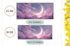 Moon Mug Wrap, Pink Glitter Mug Design, Celestial Mug Print Product Image 2
