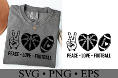 Peace Love Football Svg | Game Day Svg | Shirt Svg Product Image 1